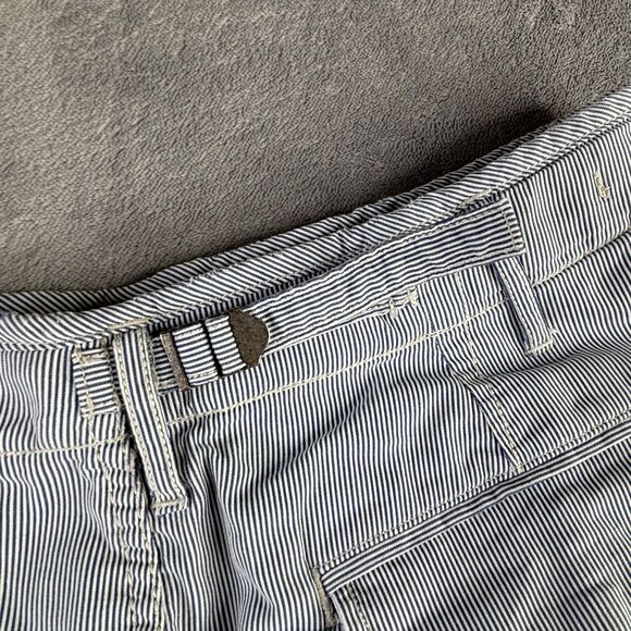 Polo Ralph Lauren Shorts Mens 38 Blue White Hickory Stripe Cargo Carpenter Work - Picture 14 of 16